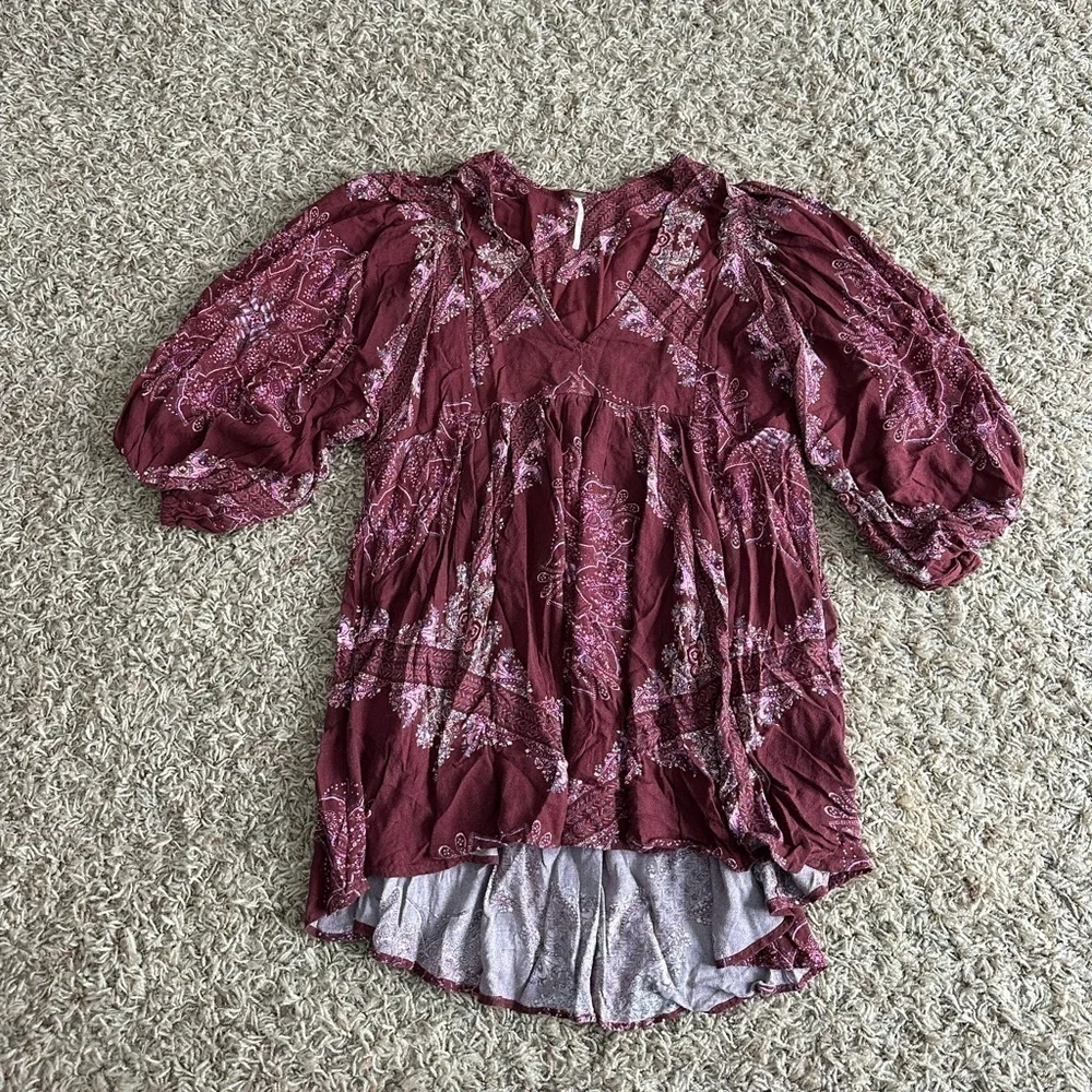 FREE PEOPLE Girl Talk Tunic In Pink